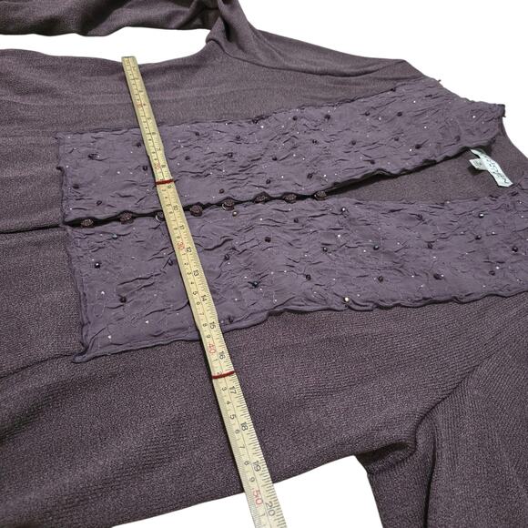 St. John Evening Knits Dusty Purple Jacket Trim Appliques Size 14 XL Santana - Picture 6 of 9